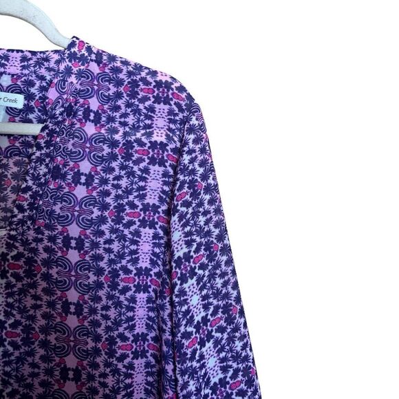 Coldwater Creek Top Women Large 14 Multicolor Paisley Print Sheer Popover Blouse - Picture 3 of 9